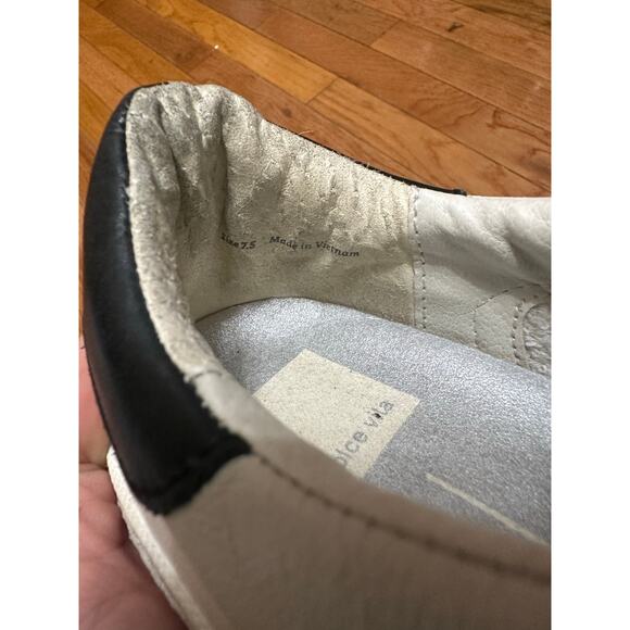 Dolce Vita White Leather Sneakers Black Heel Size 7.5 - Picture 7 of 11